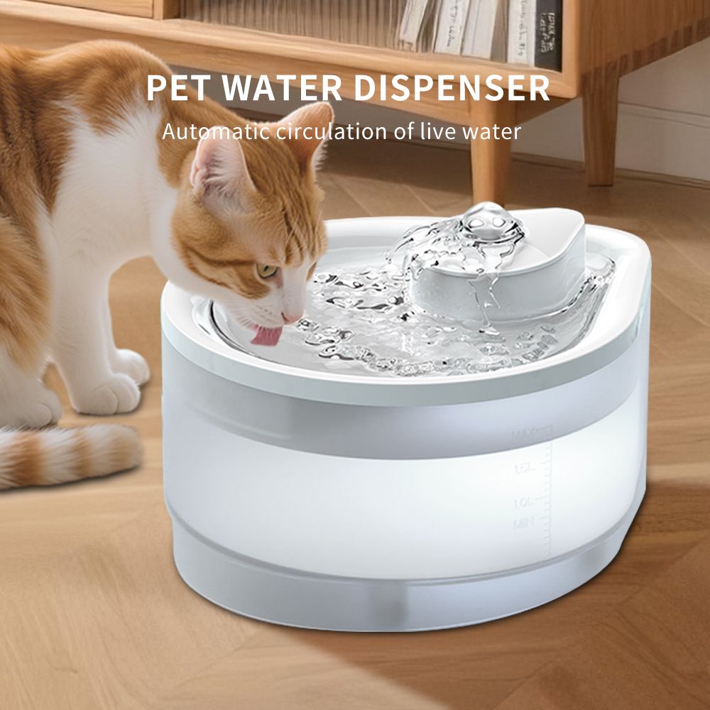 2500ML USB Pet Water Fountain, Teardrop - Shaped Automatic Cat Water Dispenser with Circulating Pump, Freshwater Filter for Cats and Dogs - Dog Time Outlet