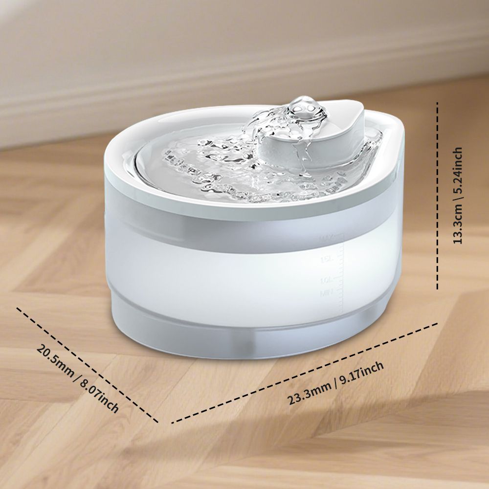 2500ML USB Pet Water Fountain, Teardrop - Shaped Automatic Cat Water Dispenser with Circulating Pump, Freshwater Filter for Cats and Dogs - Dog Time Outlet