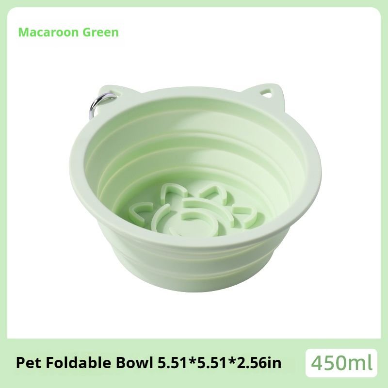 3 - in - 1 Pet Travel Collapsible Bowl Foldable Slow - Feeder With Strong Suction Cups Portable Silicone Dog Bowl with Hook for Hanging on Collar/Backpack - Dog Time Outlet