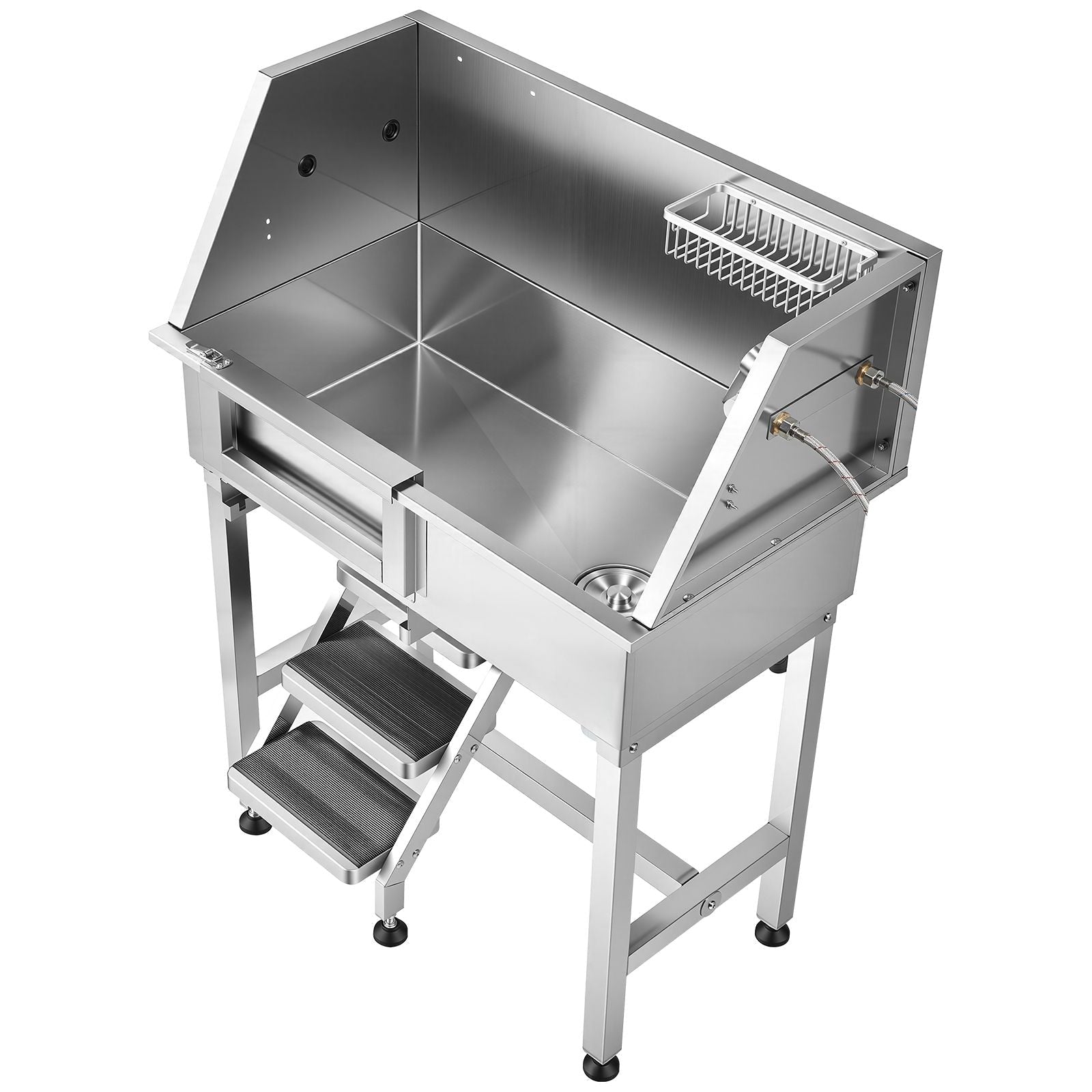 34" Dog Washing Station, Stainless Steel Pet Grooming Tub Bathtub, Professional Dog Wash Sink with Shower, Faucet, Soap Holder, Non - Slip Stairs Easy - Clean Design for Small Pets Cats (Left Door) - Dog Time Outlet