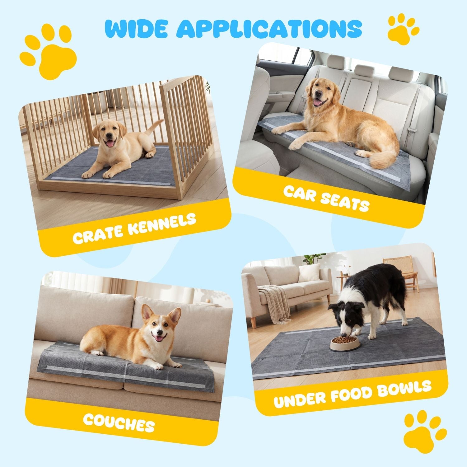 35.5" x 24" Charcoal Dog Pee Pads 6 - Layer for Dogs - Dog Time Outlet