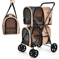 4 - in - 1 Double Pet Stroller with Detachable Carrier and Travel Carriage - Dog Time Outlet