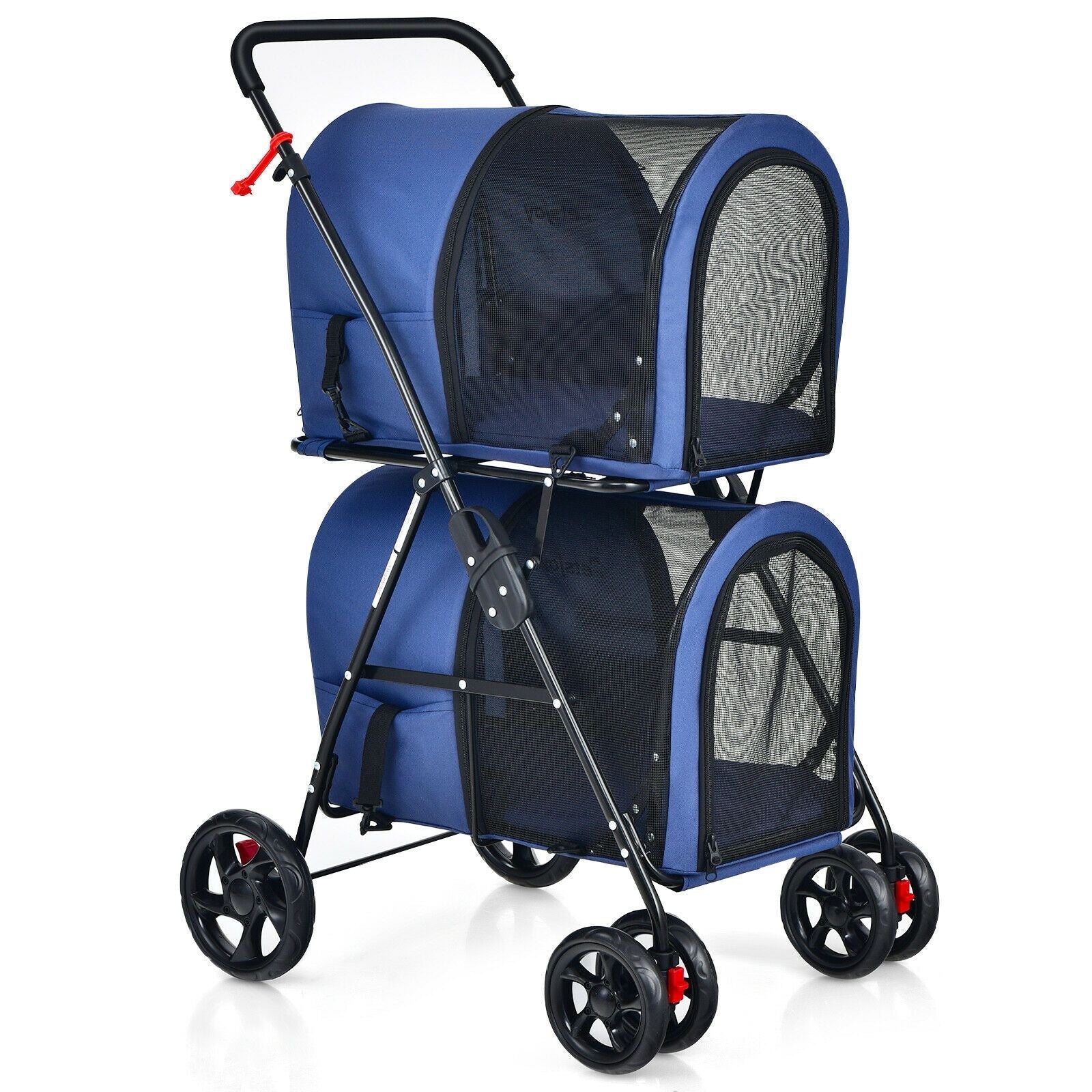4 - in - 1 Double Pet Stroller with Detachable Carrier and Travel Carriage - Dog Time Outlet