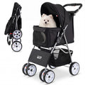 4 Wheel Pet Stroller for Small Dogs Cats up to 33 LBS - Dog Time Outlet