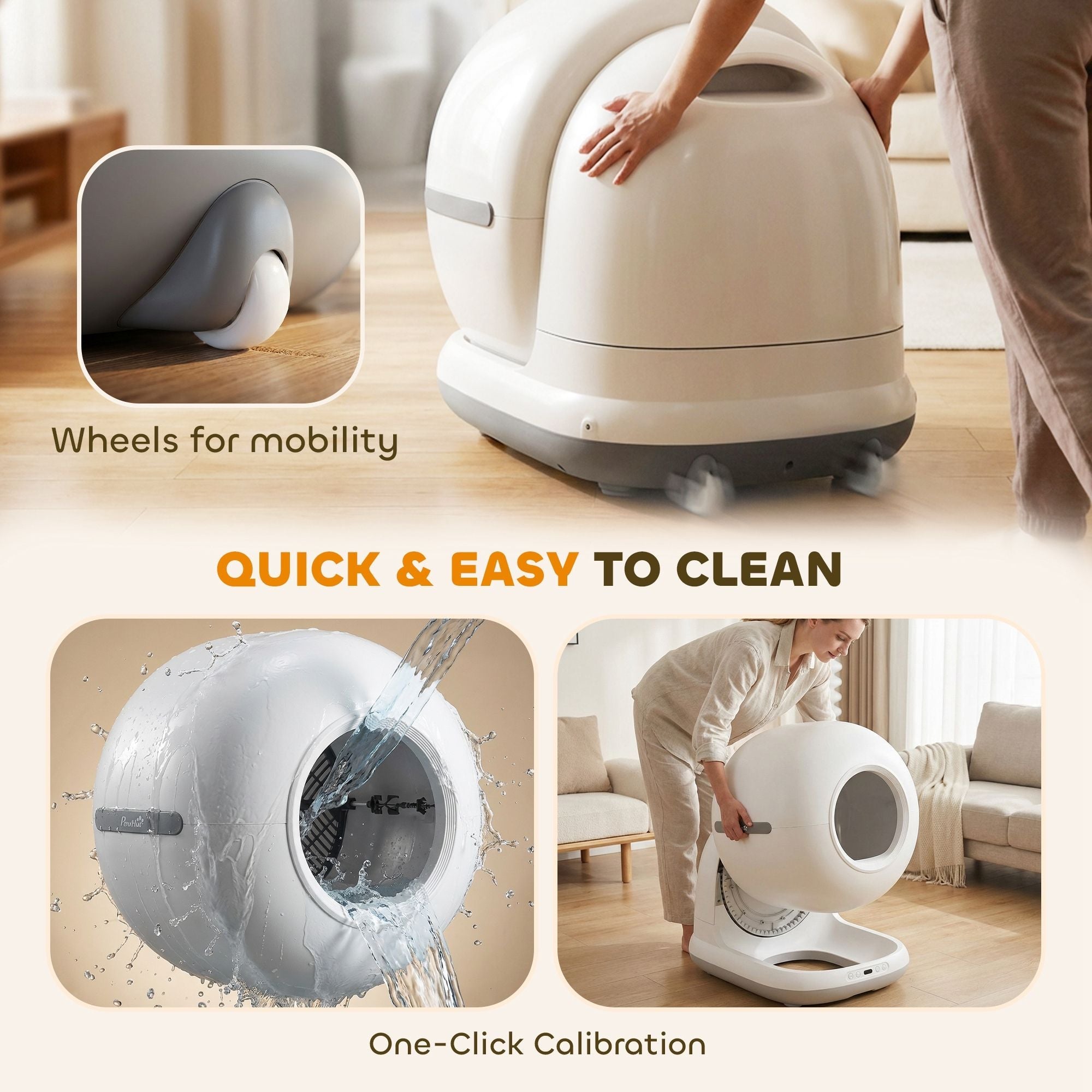 72L Automatic Litter Box, Self Cleaning Litter Box, App Control, Odor & Noise Control, Safety Sensors, Deodorant Gel - Dog Time Outlet