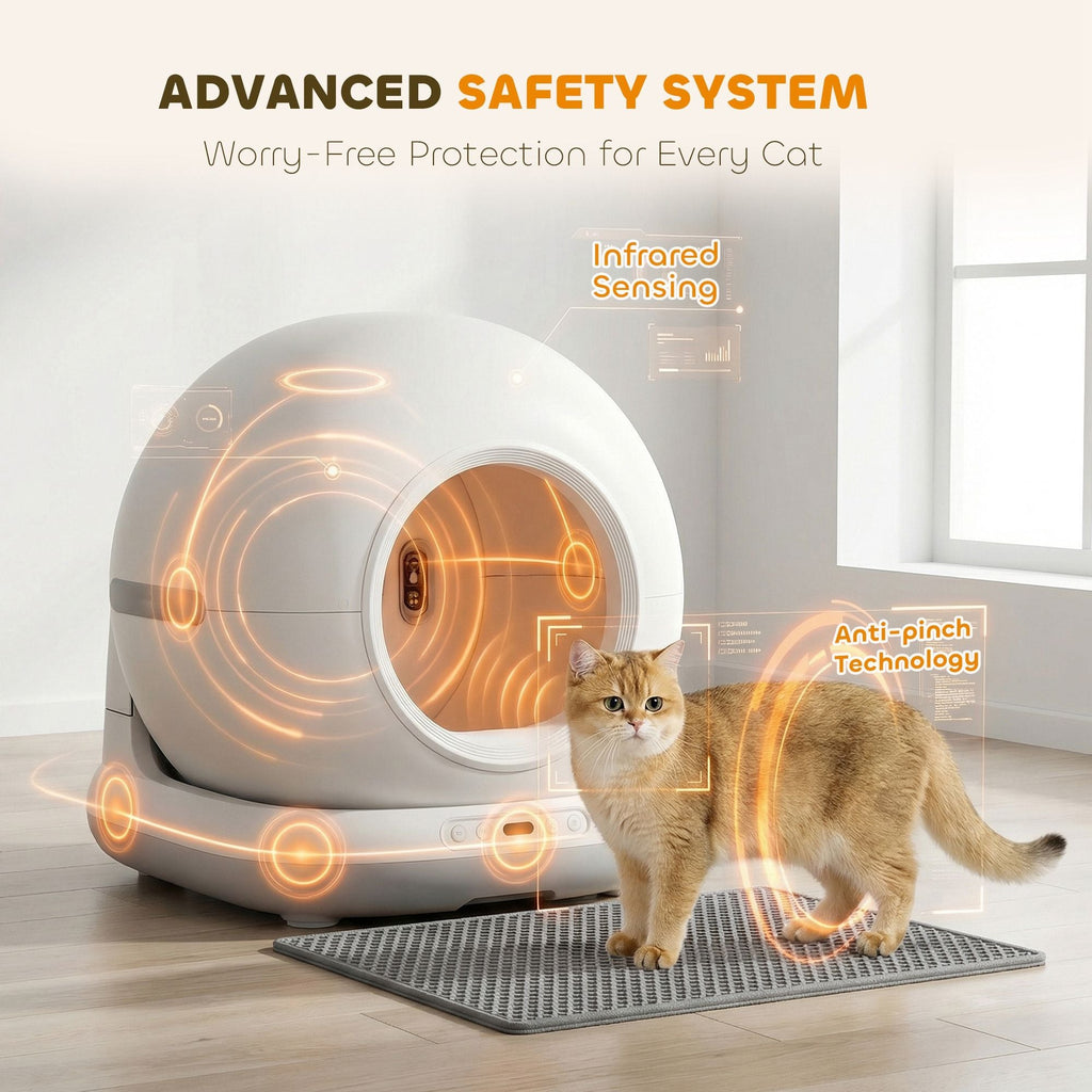 72L Automatic Litter Box, Self Cleaning Litter Box, App Control, Odor & Noise Control, Safety Sensors, Deodorant Gel - Dog Time Outlet