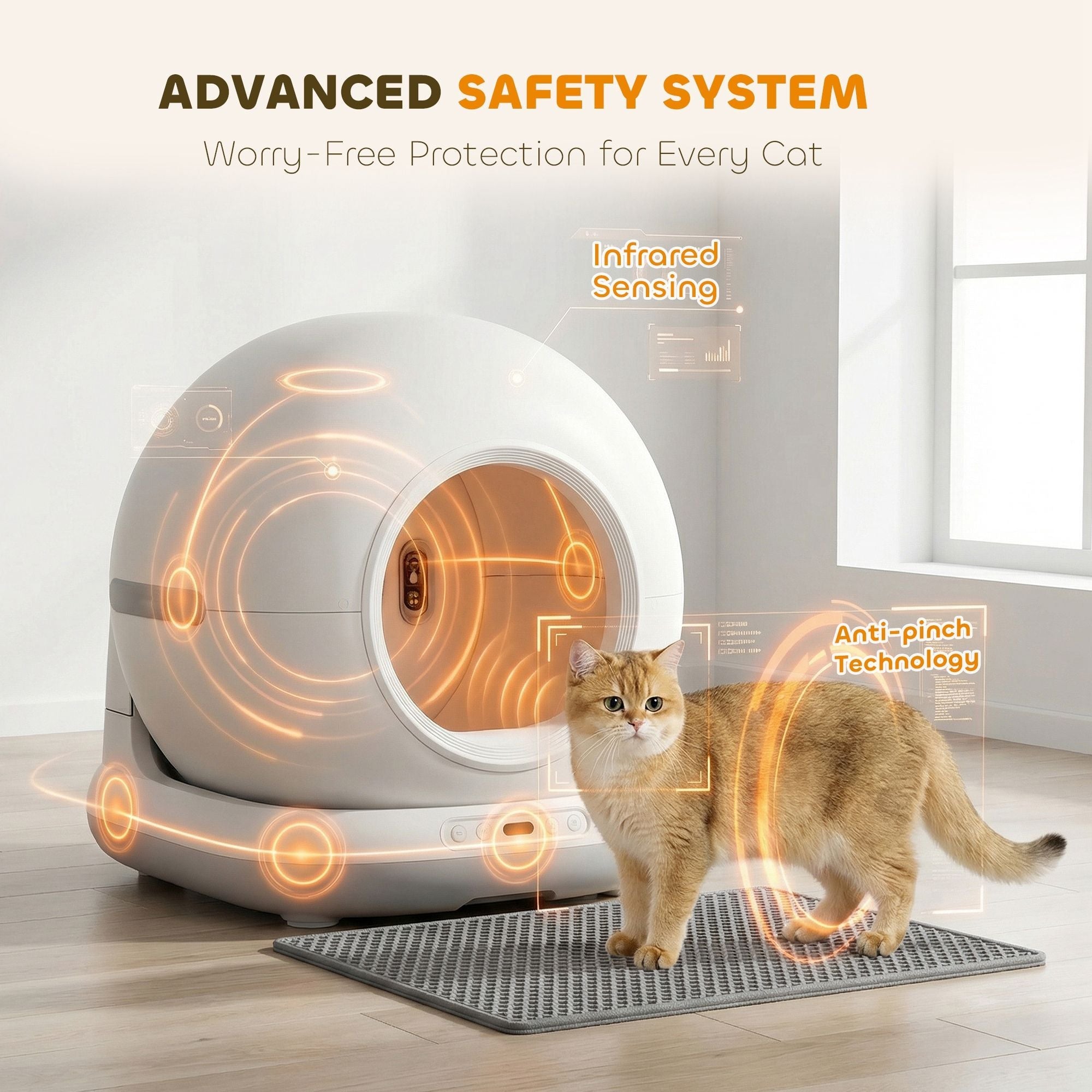 72L Automatic Litter Box, Self Cleaning Litter Box, App Control, Odor & Noise Control, Safety Sensors, Deodorant Gel - Dog Time Outlet