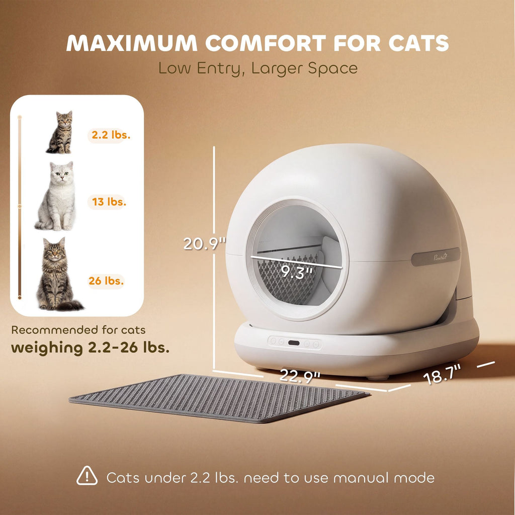 72L Automatic Litter Box, Self Cleaning Litter Box, App Control, Odor & Noise Control, Safety Sensors, Deodorant Gel - Dog Time Outlet