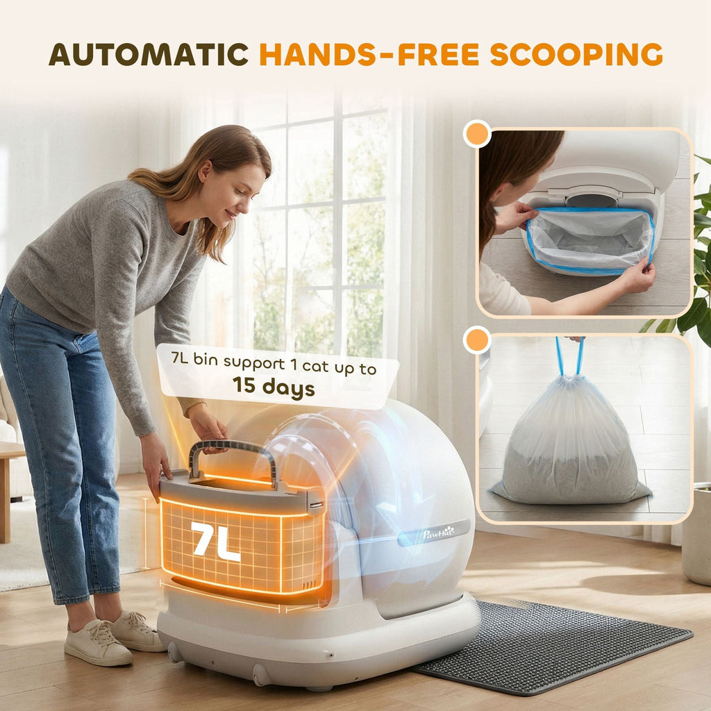 72L Automatic Litter Box, Self Cleaning Litter Box, App Control, Odor & Noise Control, Safety Sensors, Deodorant Gel - Dog Time Outlet