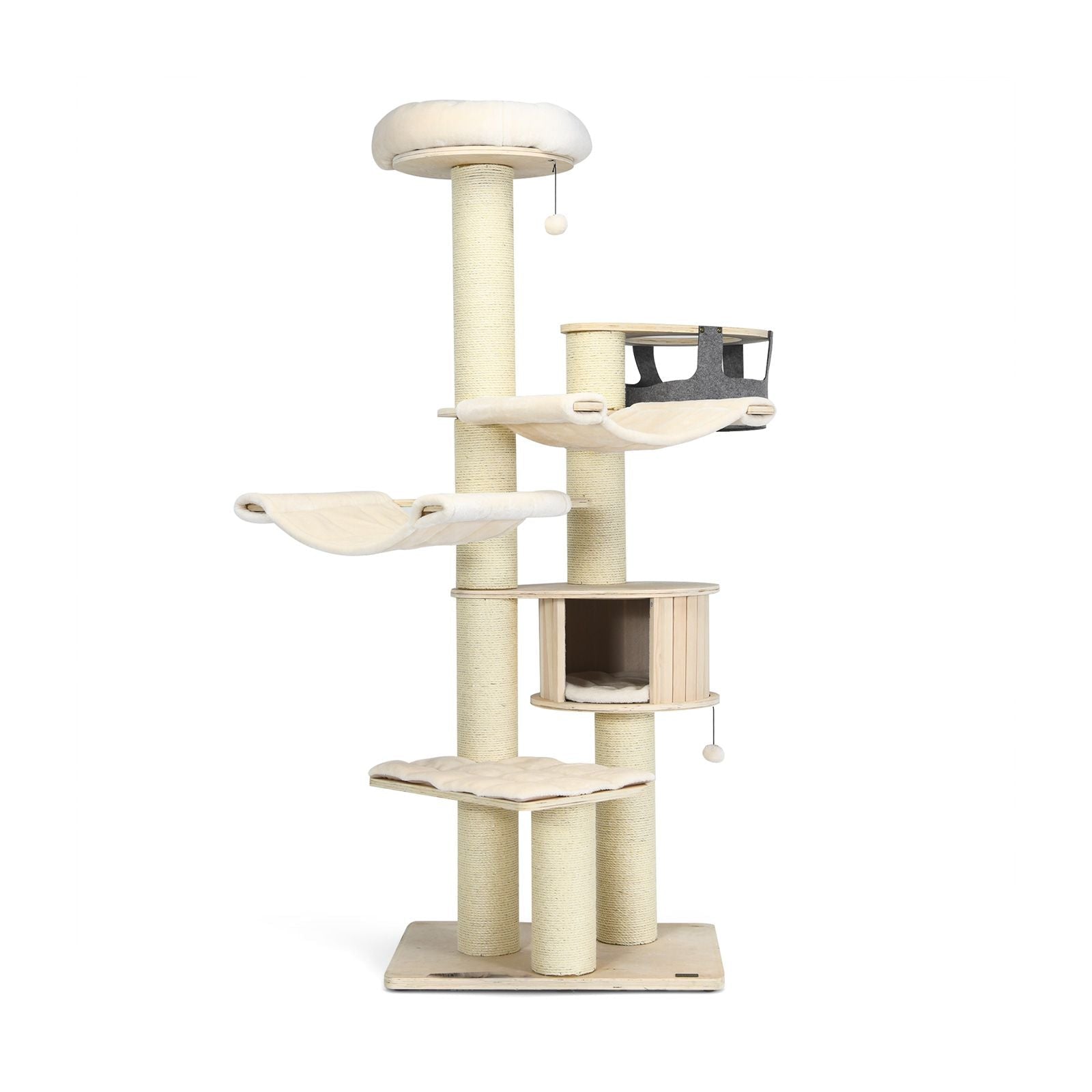 77.5 Inch Cat Tree Condo Multi - Level Kitten Activity Tower with Sisal Posts - Dog Time Outlet