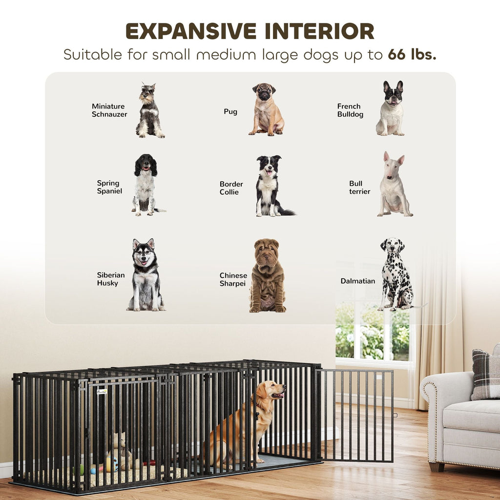 83"L Heavy Duty Dog Crate, Extra Large Dog Kennel with Divider and Mat for Large Breeds, Modular Puppy Playpen - Dog Time Outlet