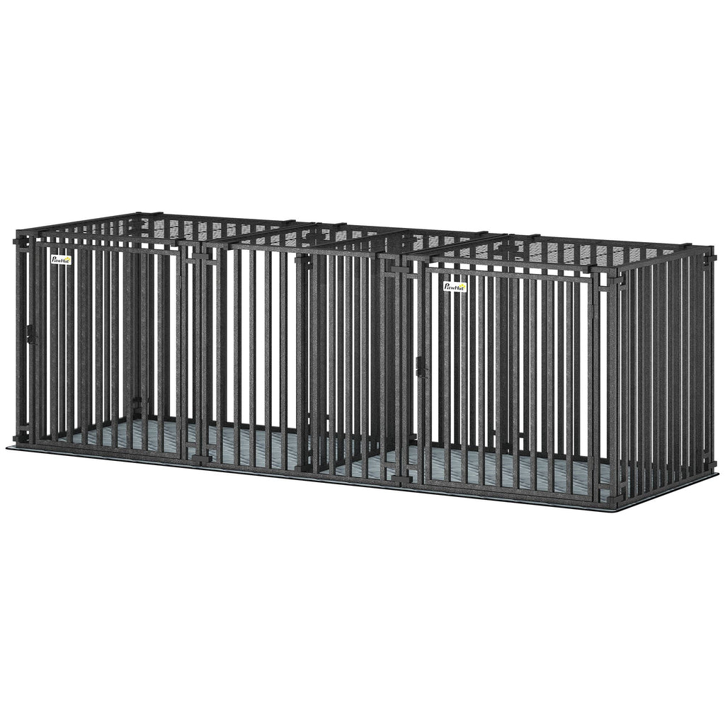 83"L Heavy Duty Dog Crate, Extra Large Dog Kennel with Divider and Mat for Large Breeds, Modular Puppy Playpen - Dog Time Outlet