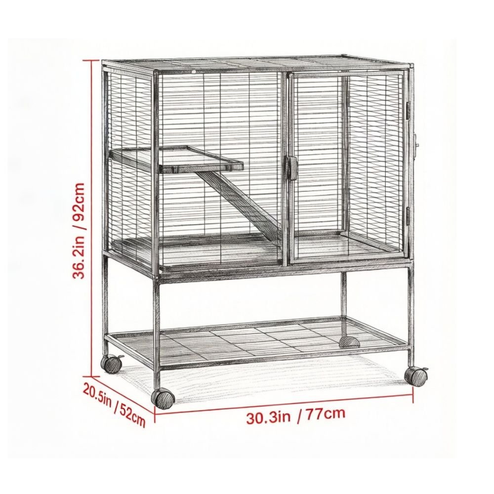 Animal Cage with Non - Slip and Easy to Clean for Outdoor - Dog Time Outlet