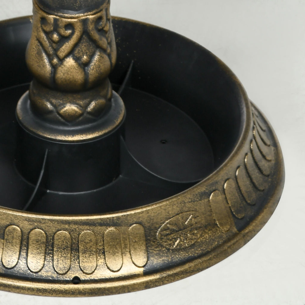 Antique Bronze Birdbath 32" with Planter Pedestal & Bird Statues Garden Decor - Dog Time Outlet