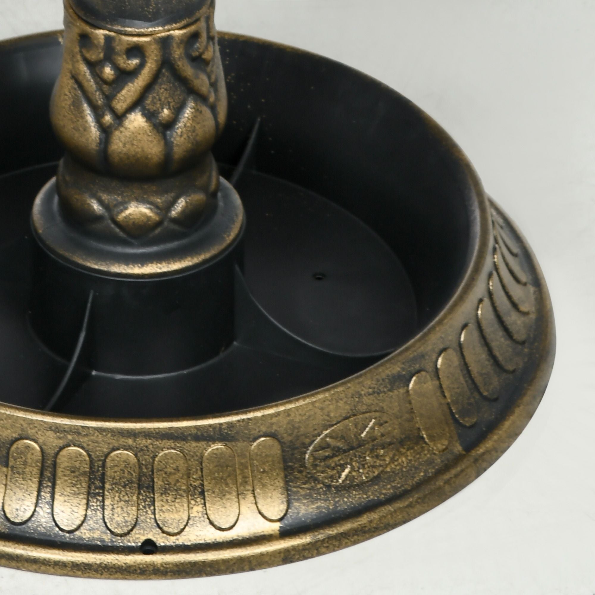 Antique Bronze Birdbath 32" with Planter Pedestal & Bird Statues Garden Decor - Dog Time Outlet