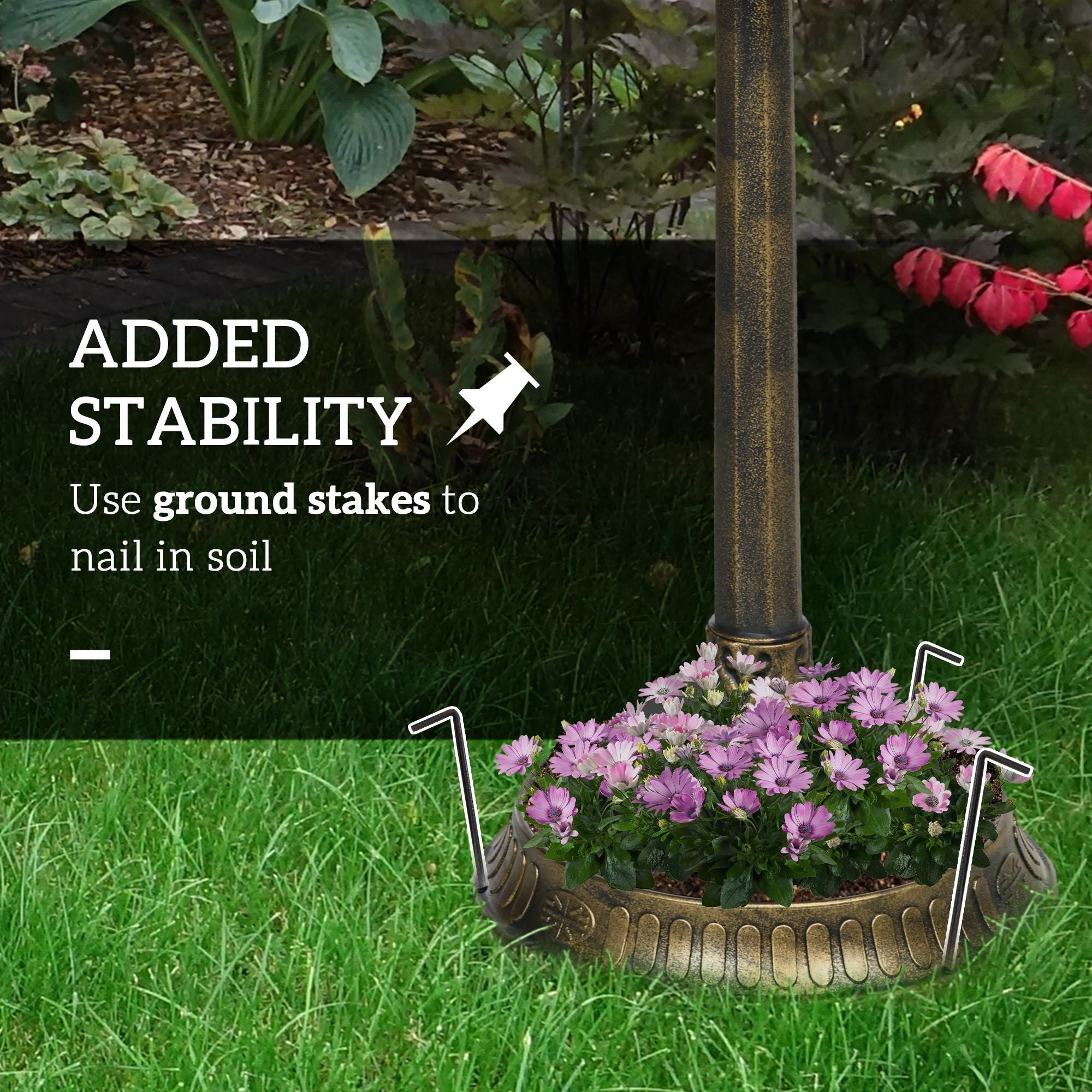 Antique Bronze Birdbath 32" with Planter Pedestal & Bird Statues Garden Decor - Dog Time Outlet