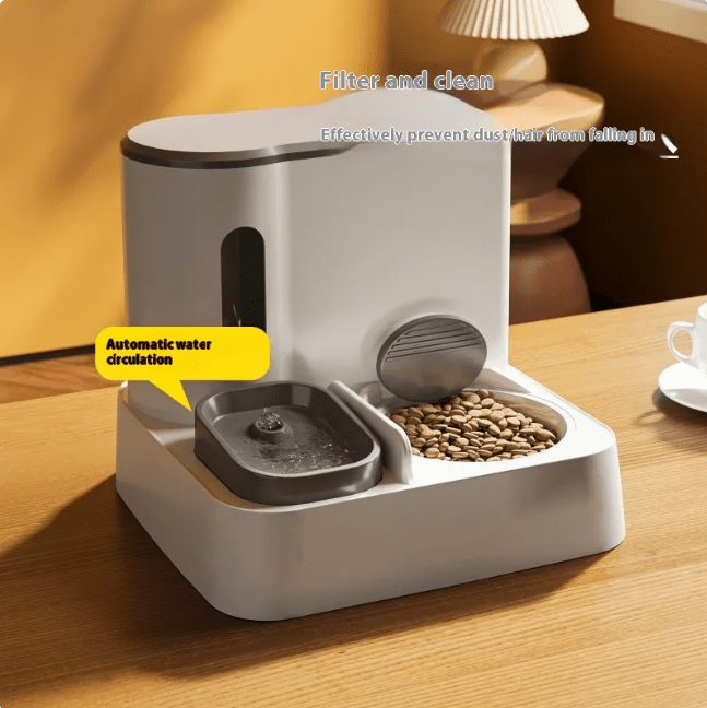 Automatic Cat Feeder & Water Dispenser with Dual Bowl Design - Dog Time Outlet