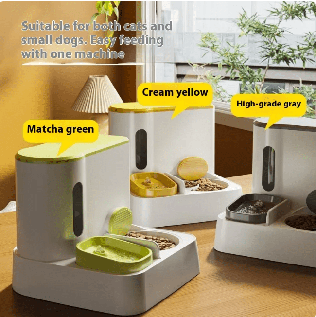 Automatic Cat Feeder & Water Dispenser with Dual Bowl Design - Dog Time Outlet