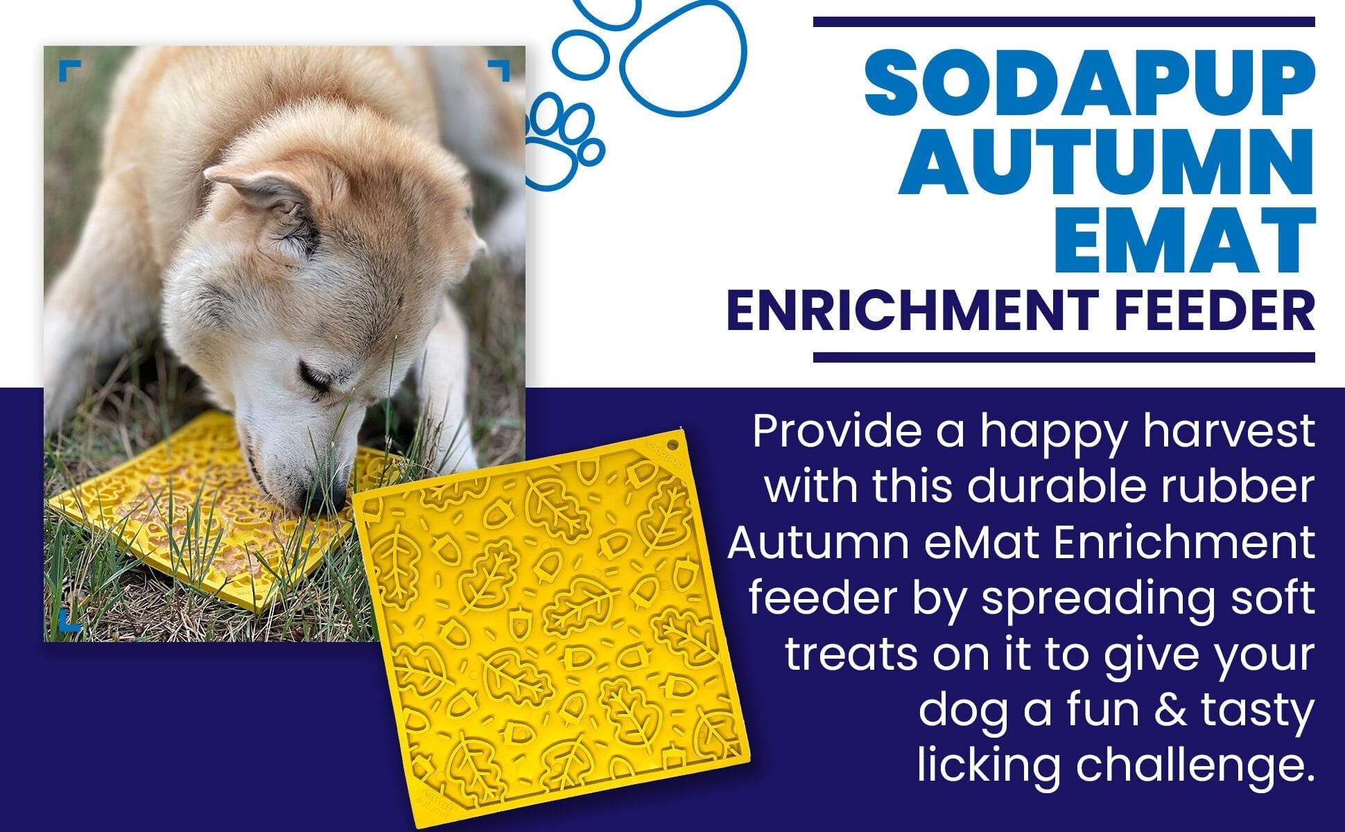 Autumn eMat - Enrichment Lick Mat For Dogs and Cats| Fall Leaves Design | SodaPup - Dog Time Outlet