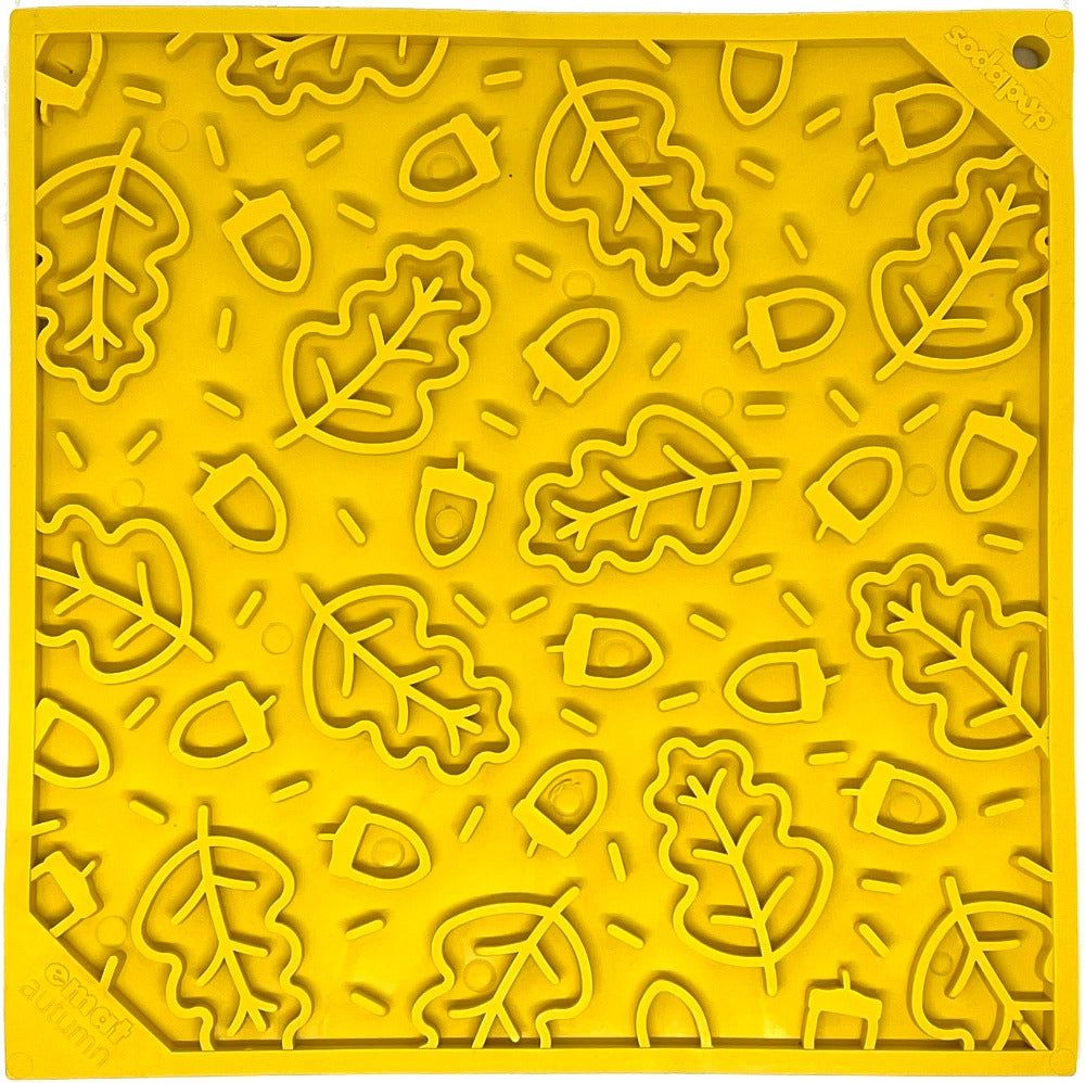 Autumn eMat - Enrichment Lick Mat For Dogs and Cats| Fall Leaves Design | SodaPup - Dog Time Outlet