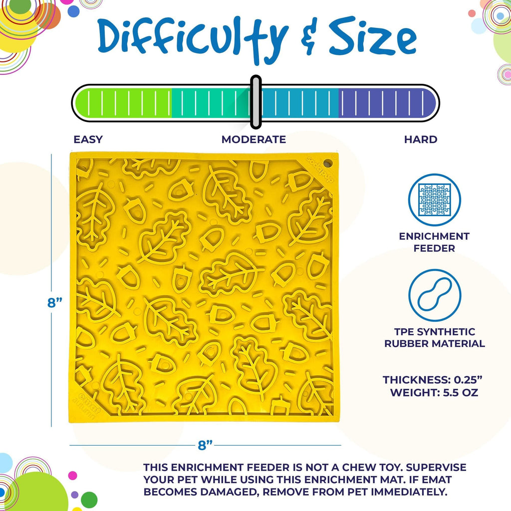 Autumn eMat - Enrichment Lick Mat For Dogs and Cats| Fall Leaves Design | SodaPup - Dog Time Outlet