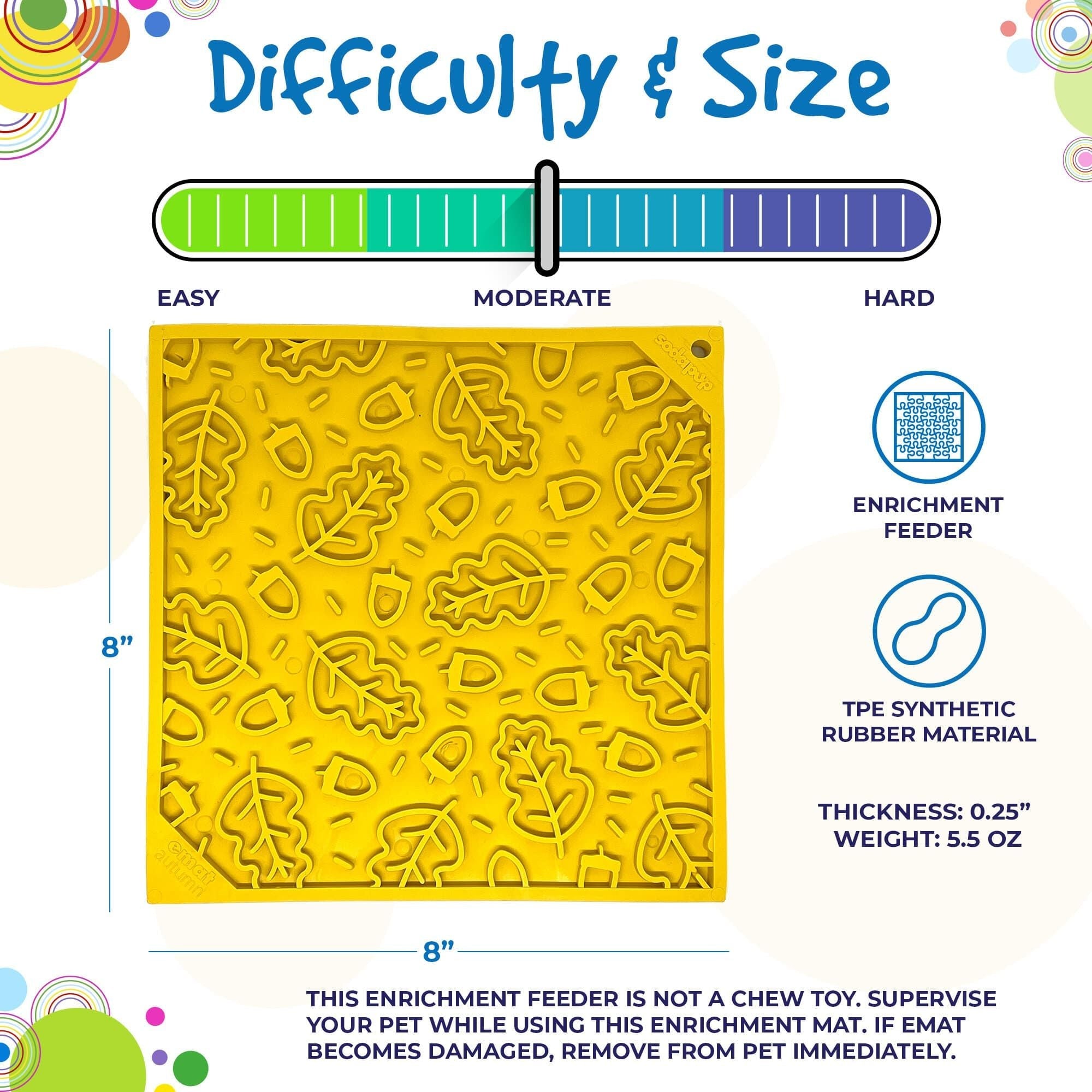 Autumn eMat - Enrichment Lick Mat For Dogs and Cats| Fall Leaves Design | SodaPup - Dog Time Outlet