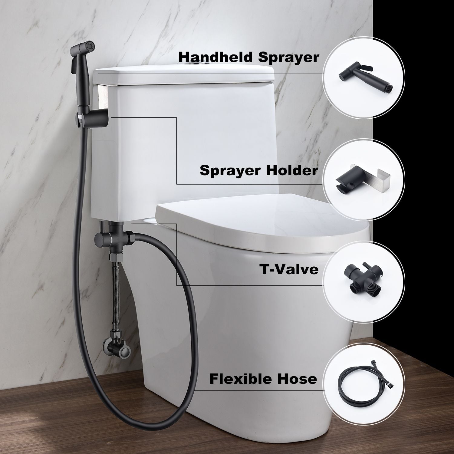 Bidet Sprayer for Toilet, Handheld Cloth Diaper Sprayer, Bathroom Sprayer Kit Spray Attachment with Hose, Stainless Steel Easy Install Great Water Pressure for Bathing Pets, Feminine Hygiene - Dog Time Outlet