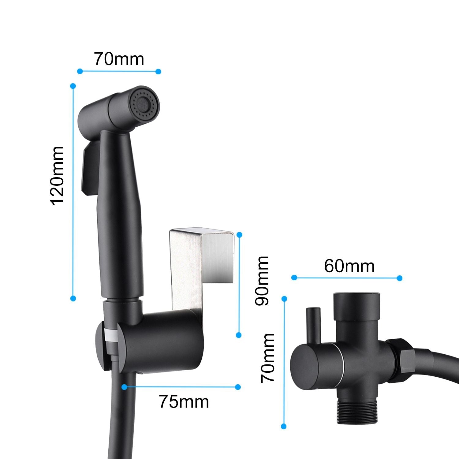 Bidet Sprayer for Toilet, Handheld Cloth Diaper Sprayer, Bathroom Sprayer Kit Spray Attachment with Hose, Stainless Steel Easy Install Great Water Pressure for Bathing Pets, Feminine Hygiene - Dog Time Outlet