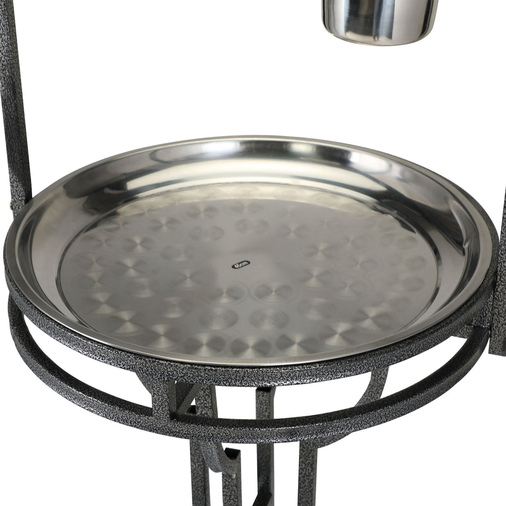 Bird Stand Rack with Solid Wood Perch, Feeding bowls, Waste Tray, Toy Hook and Casters, Black XH - Dog Time Outlet