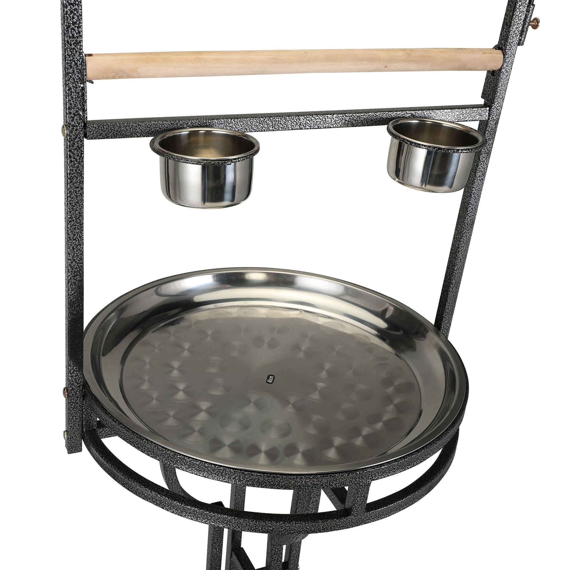 Bird Stand Rack with Solid Wood Perch, Feeding bowls, Waste Tray, Toy Hook and Casters, Black XH - Dog Time Outlet
