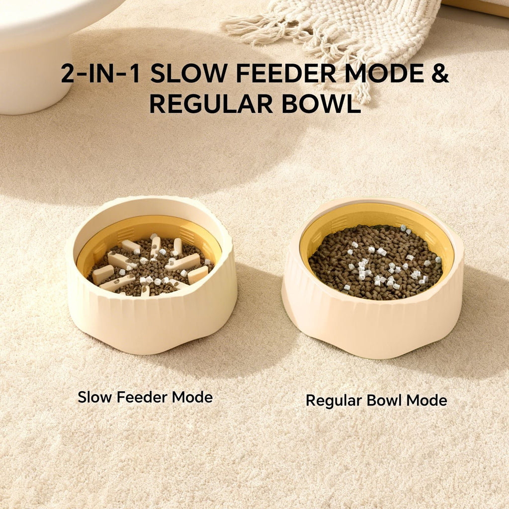 Blue dual - purpose slow food bowl, fast/slow food can be freely switched to adapt to different pet eating habits, cross - border hot selling pet supplies - Dog Time Outlet