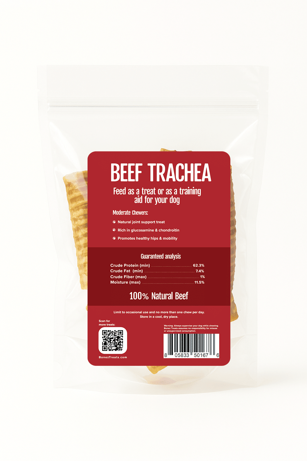Bonez, Beef Trachea, 20 Sticks, 6 or 10 Inch - Dog Time Outlet
