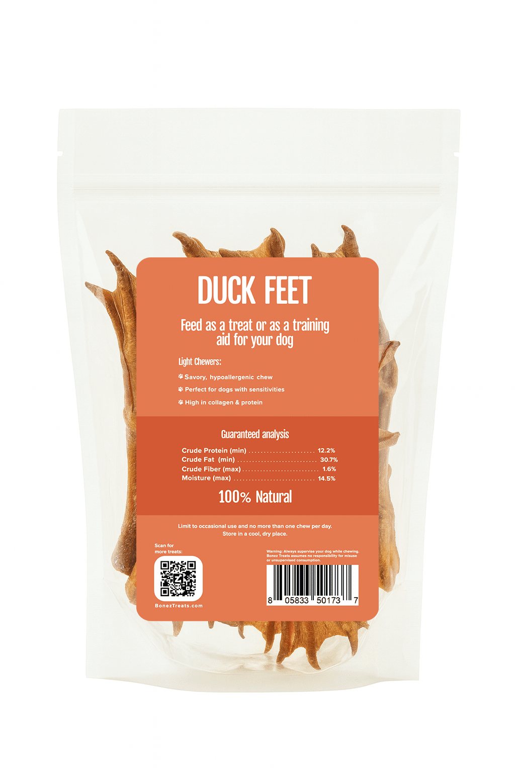 Bonez, Duck Feet, 20 Feet - Dog Time Outlet