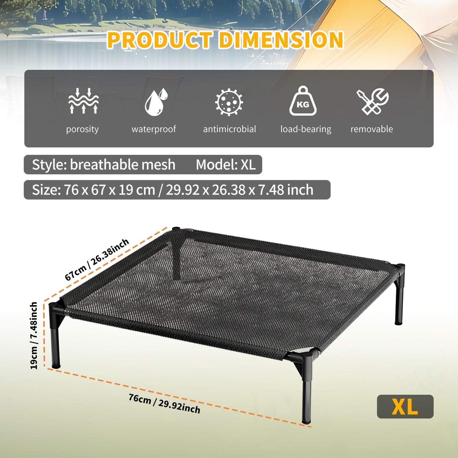 Breathable XL Mesh Pet Bed for Cats and Dogs - Durable and Stable Design for Indoor and Outdoor Comfort - Dog Time Outlet