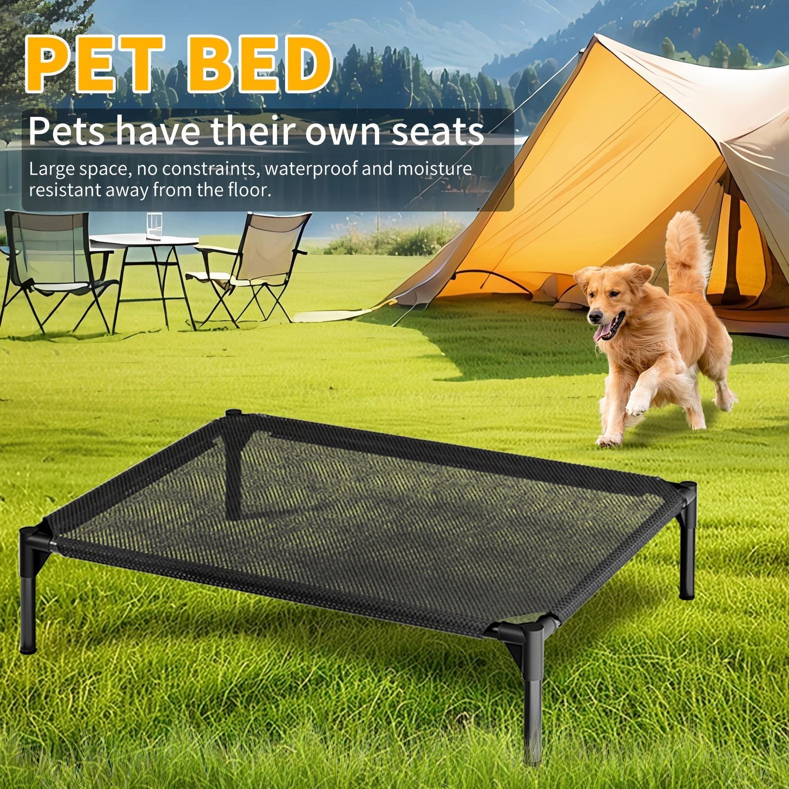 Breathable XL Mesh Pet Bed for Cats and Dogs - Durable and Stable Design for Indoor and Outdoor Comfort - Dog Time Outlet
