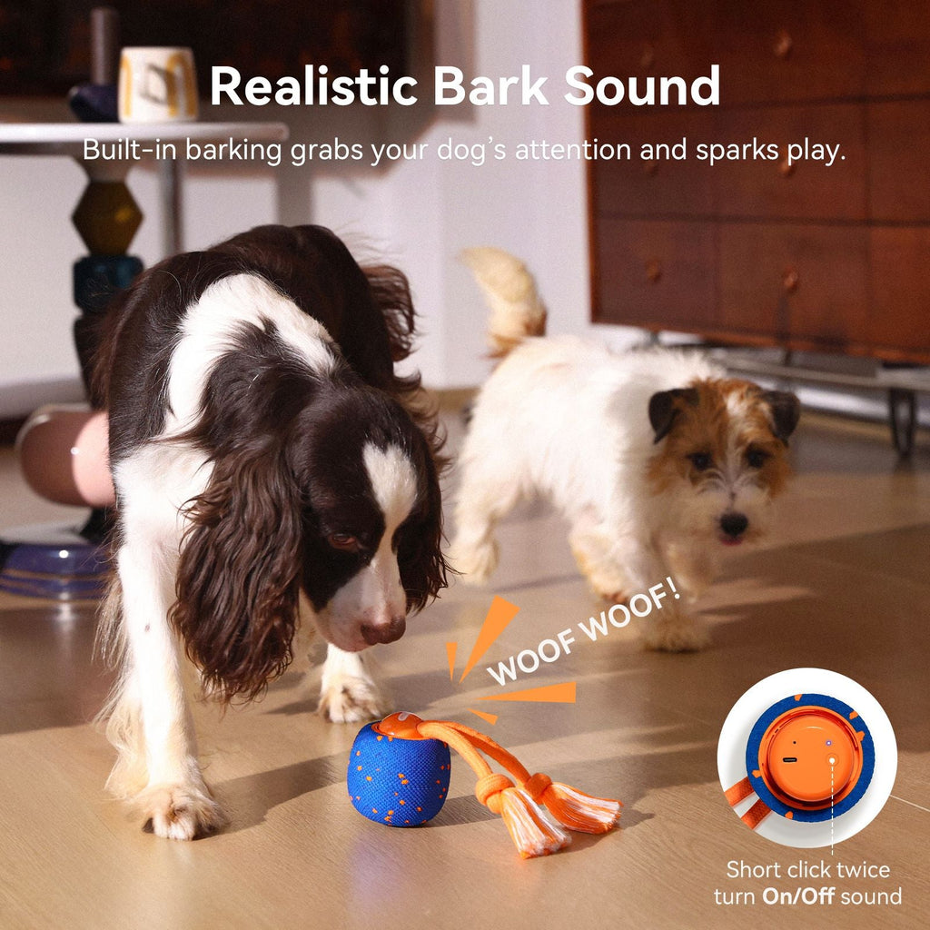 Cheerble Interactive Dog Toy, Wicked Ball Rolly, Automatic Move, E - TPU Material, Rope and Barking Sounds, for Medium to Large Dogs - Dog Time Outlet