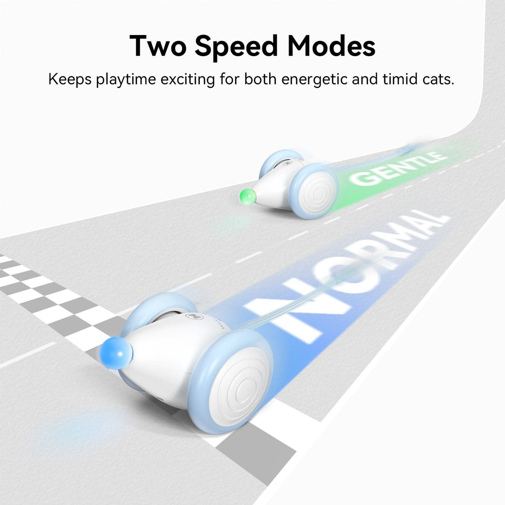 Cheerble Smart Interactive Toy, Wicked Mouse Neo, Automatic Running with Tail and Lights, Rechargeable for Bored Adult Felines - Dog Time Outlet