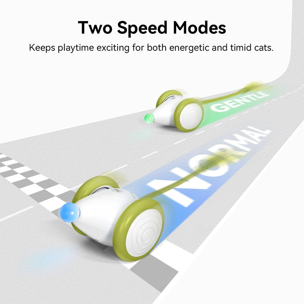 Cheerble Smart Interactive Toy, Wicked Mouse Neo, Automatic Running with Tail and Lights, Rechargeable for Bored Adult Felines - Dog Time Outlet