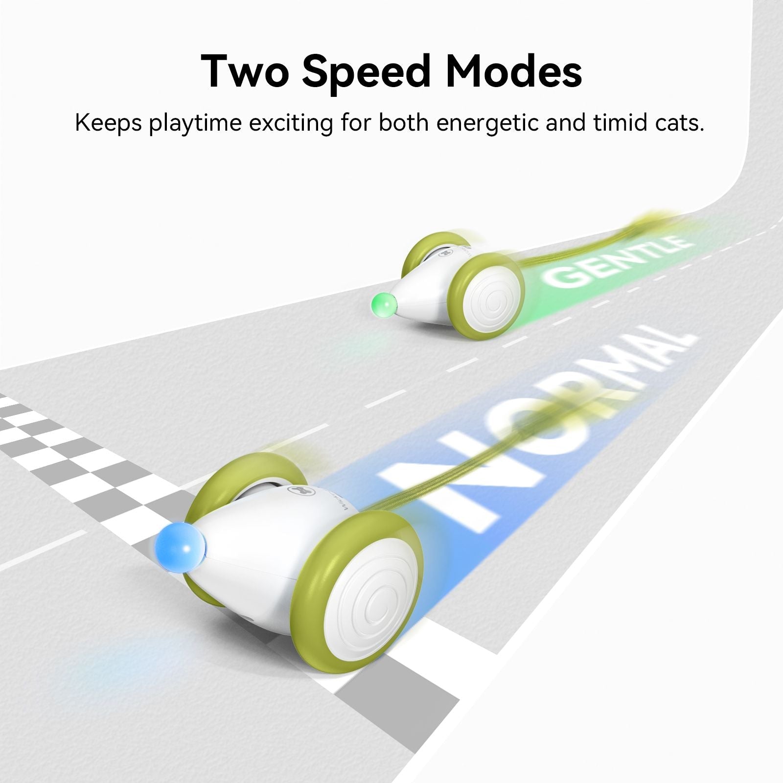 Cheerble Smart Interactive Toy, Wicked Mouse Neo, Automatic Running with Tail and Lights, Rechargeable for Bored Adult Felines - Dog Time Outlet