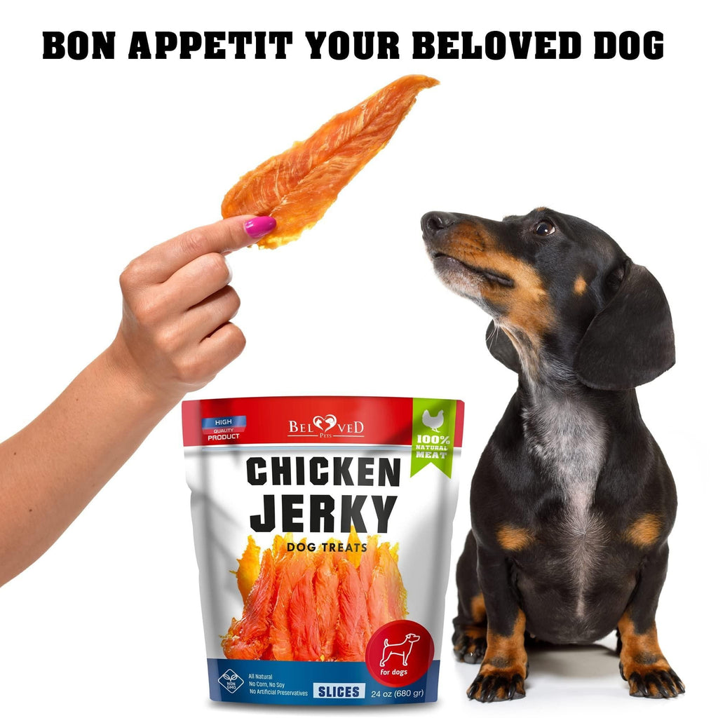 Chicken Jerky Dog Treats 1.5 Lb Human Grade Pet Snacks Grain Free Organic Meat All Natural High Protein Dried Strips Best Chews for Training Small & Large Dogs - Dog Time Outlet