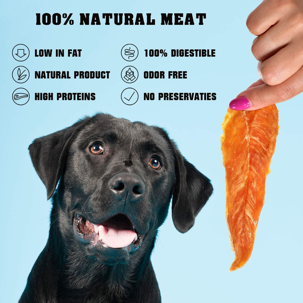 Chicken Jerky Dog Treats 1.5 Lb Human Grade Pet Snacks Grain Free Organic Meat All Natural High Protein Dried Strips Best Chews for Training Small & Large Dogs - Dog Time Outlet
