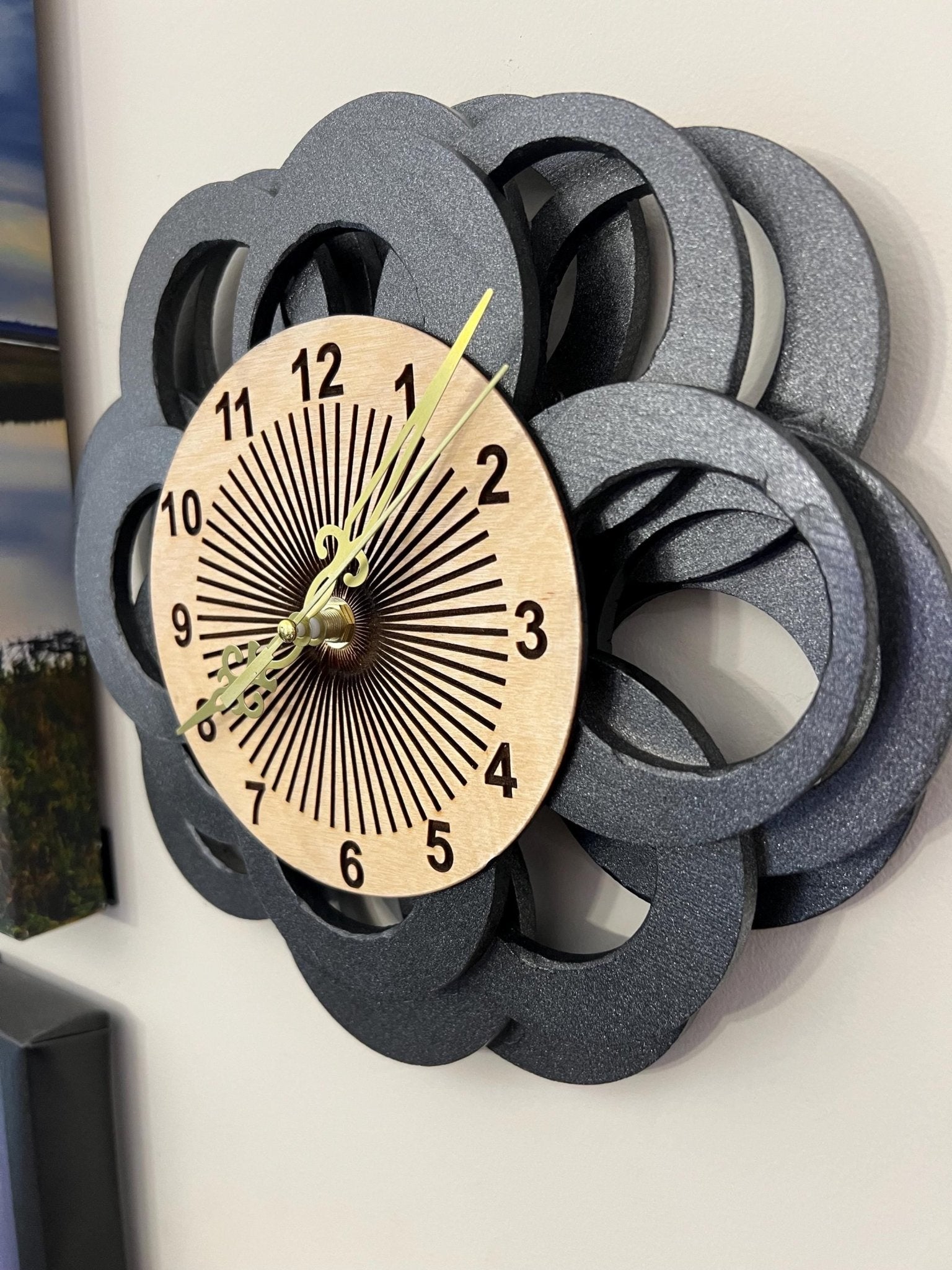 cloud burst 12" abstract clock - Dog Time Outlet