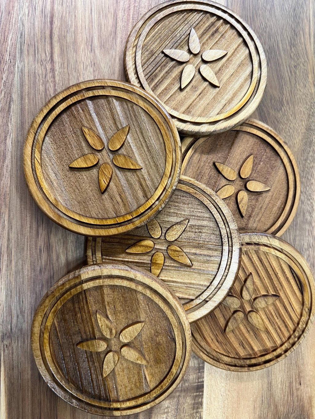 Coasters Round Wood Engraved - Dog Time Outlet