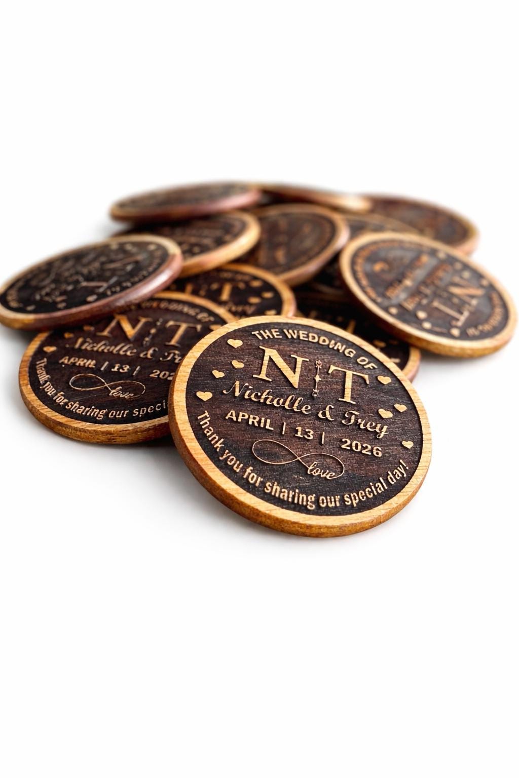 Coasters Round Wood Engraved - Dog Time Outlet