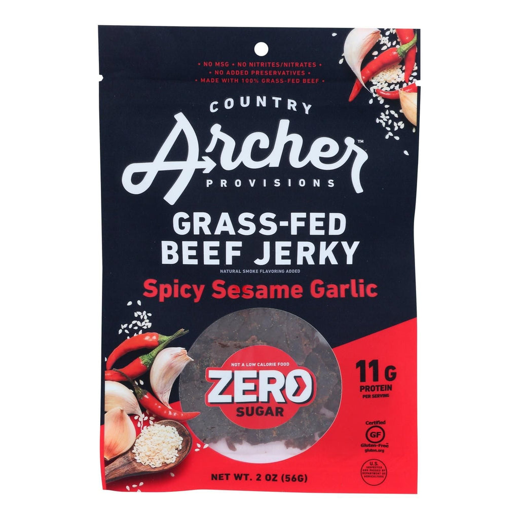 Country Archer - Bf Jrky Spicy Ses Gar Zero - Case Of 12 - 2 Oz - Dog Time Outlet
