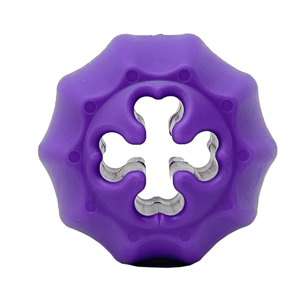 Cross Bones Bully Stick Holder &amp; Chew Toy for Heavy Chewers | Purple | USA Made - Dog Time Outlet