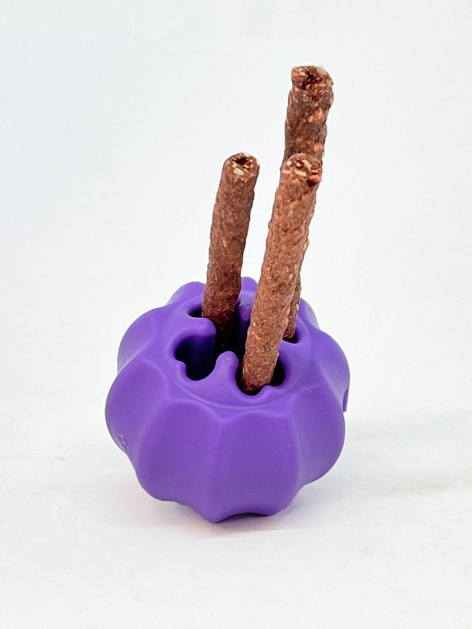 Cross Bones Bully Stick Holder &amp; Chew Toy for Heavy Chewers | Purple | USA Made - Dog Time Outlet