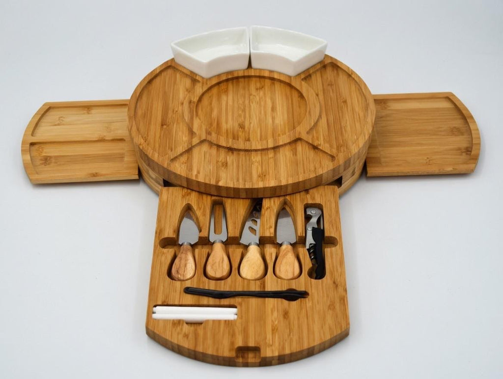 Custom Bamboo Charcuterie Board: Personalized Cheese Board Gift Set - Dog Time Outlet