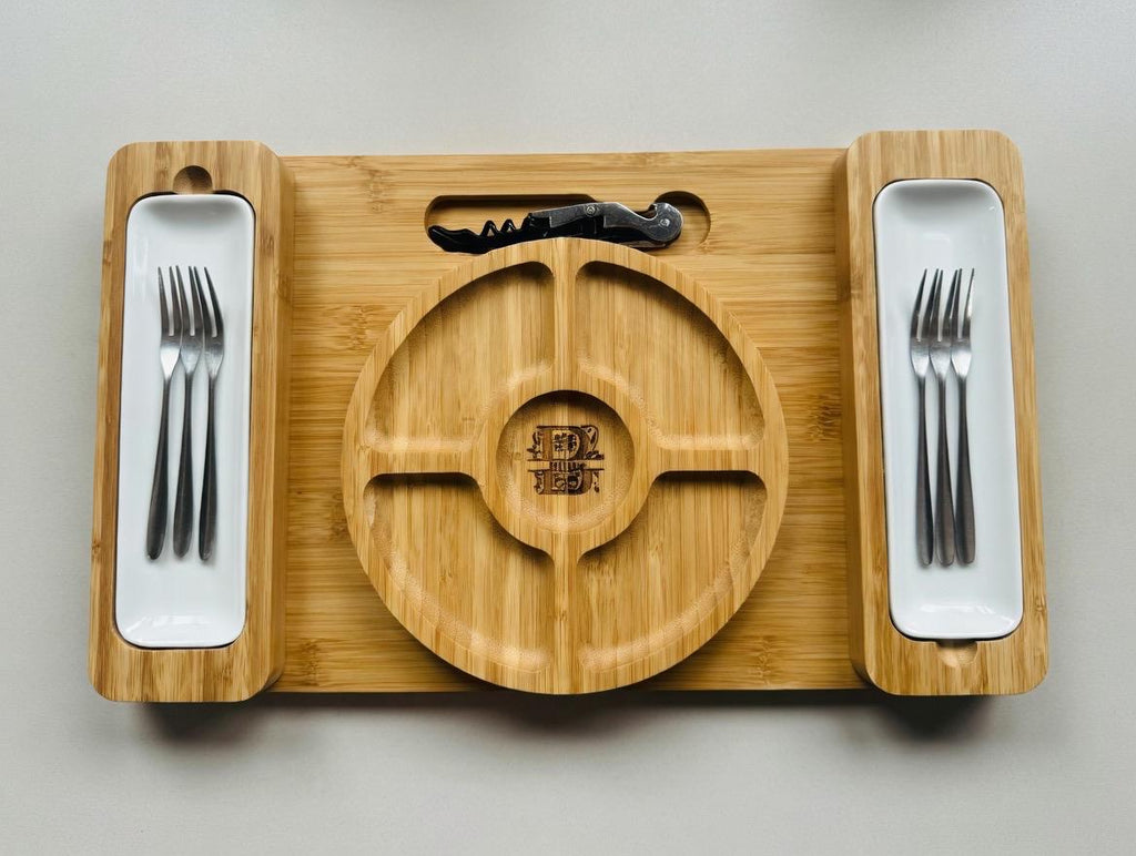 Custom Bamboo Charcuterie Board: Personalized Cheese Board Gift Set - Dog Time Outlet