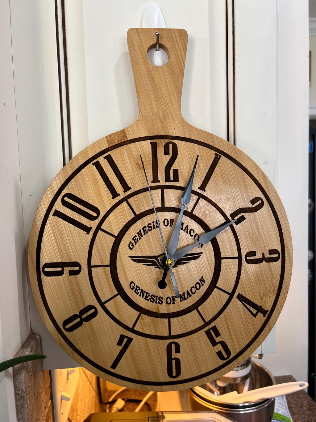 Custom Bamboo Wall Clock - Dog Time Outlet